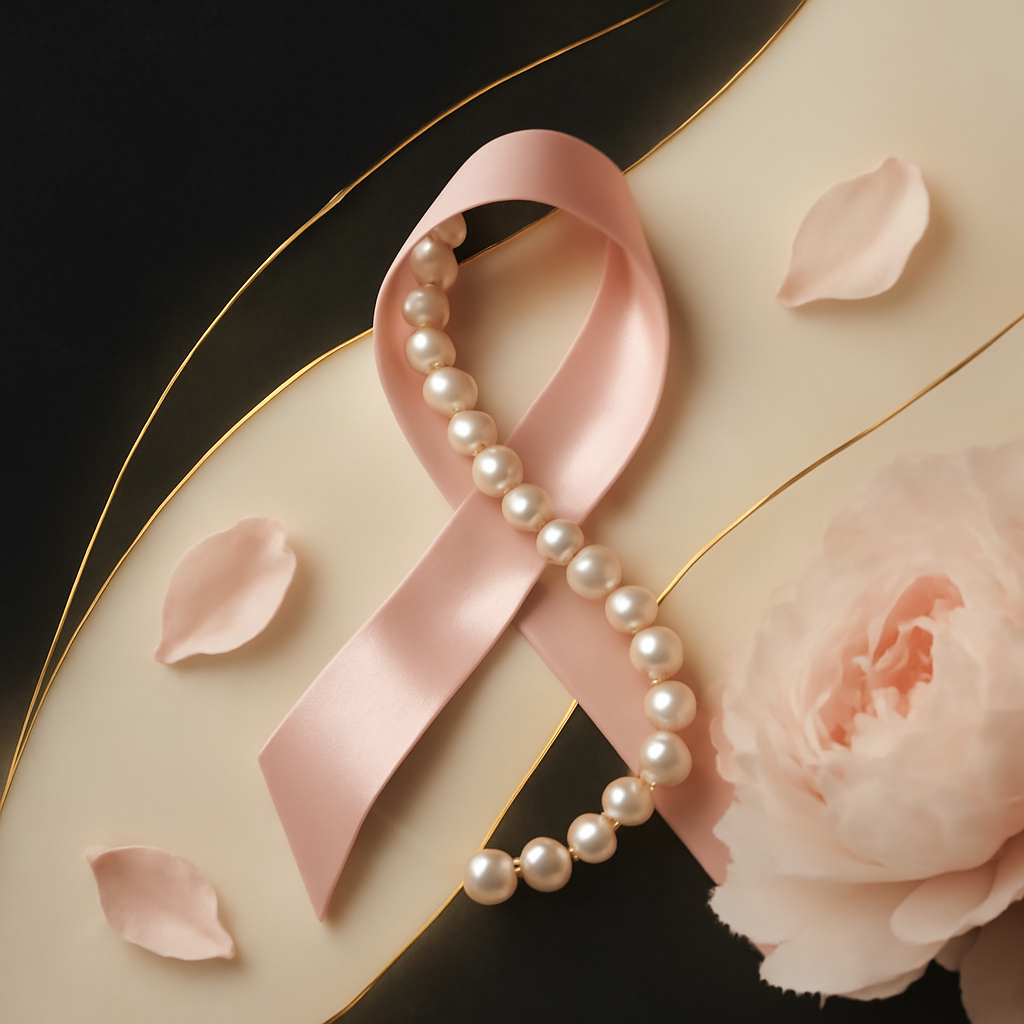 Pink breast cancer awareness ribbon